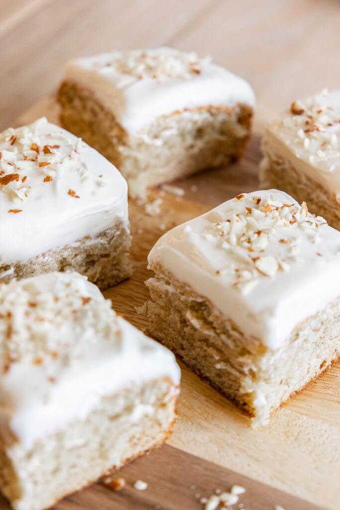Make the most amazing moist banana cake using overripe bananas. Top it with my favorite cream cheese frosting and enjoy!