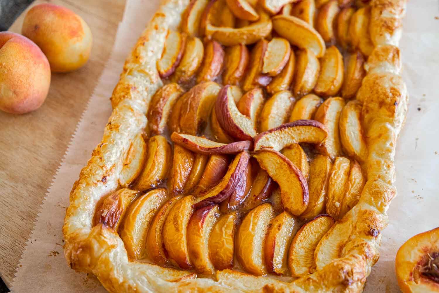 Rustic Easy Peach Tart Using Puff Pastry - Twelve On Main