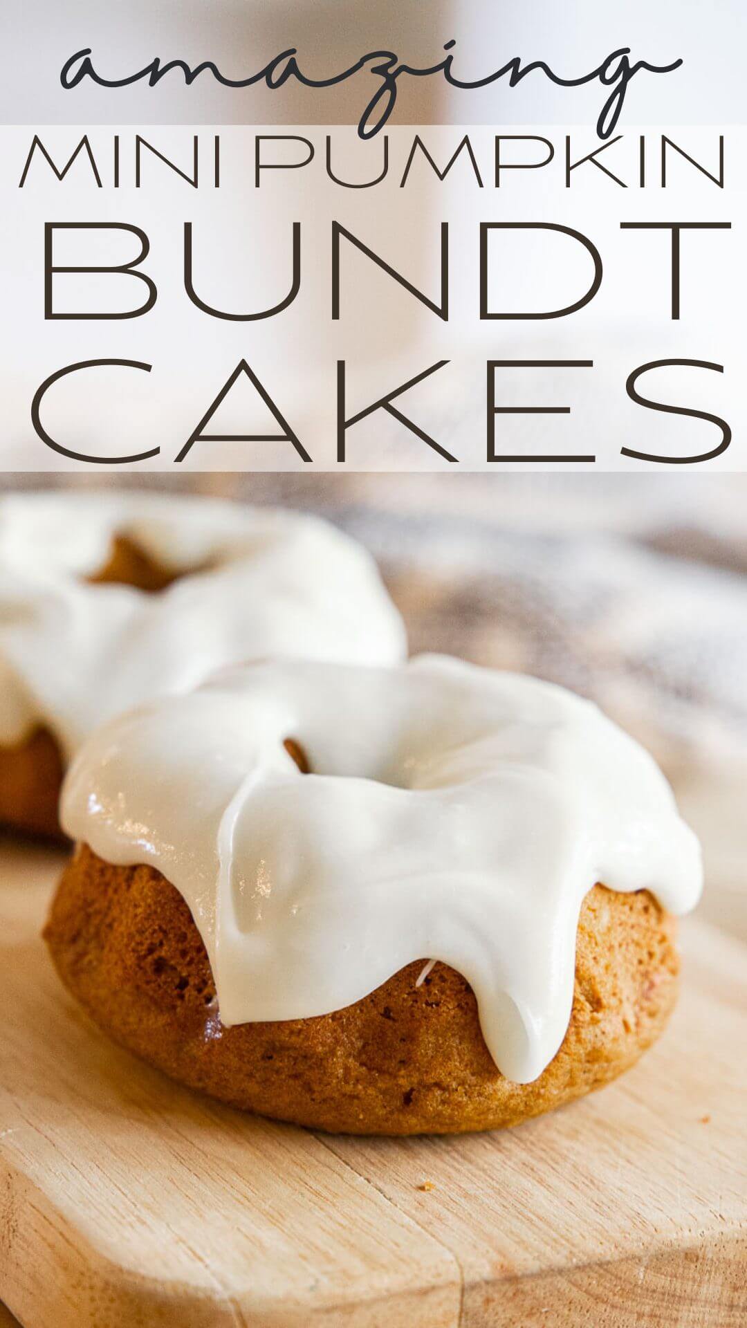Make this amazing pumpkin bundt cake or make mini pumpkin bundt cakes. This is a moist and flavorful cake perfect for fall.