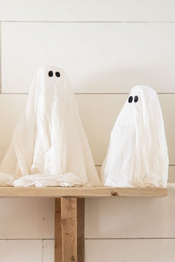 Make these adorable cheesecloth ghosts and add them to your Halloween decor! Its a great Halloween craft to involve kids or do on your own.