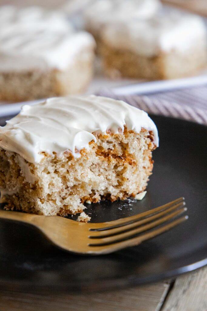 Make this amazing sourdough banana cake using your sourdough discard! This tender cake topped with cream cheese frosting is perfect.
