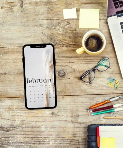 Get these 12 free monthly phone wallpaper calendars. This is a great way to have an at a glance calendar on your phone! Get them FREE here!