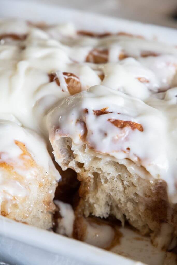 Make this amazing cinnamon sugar focaccia sourdough bread with cream cheese frosting. This is a great new take on cinnamon rolls.