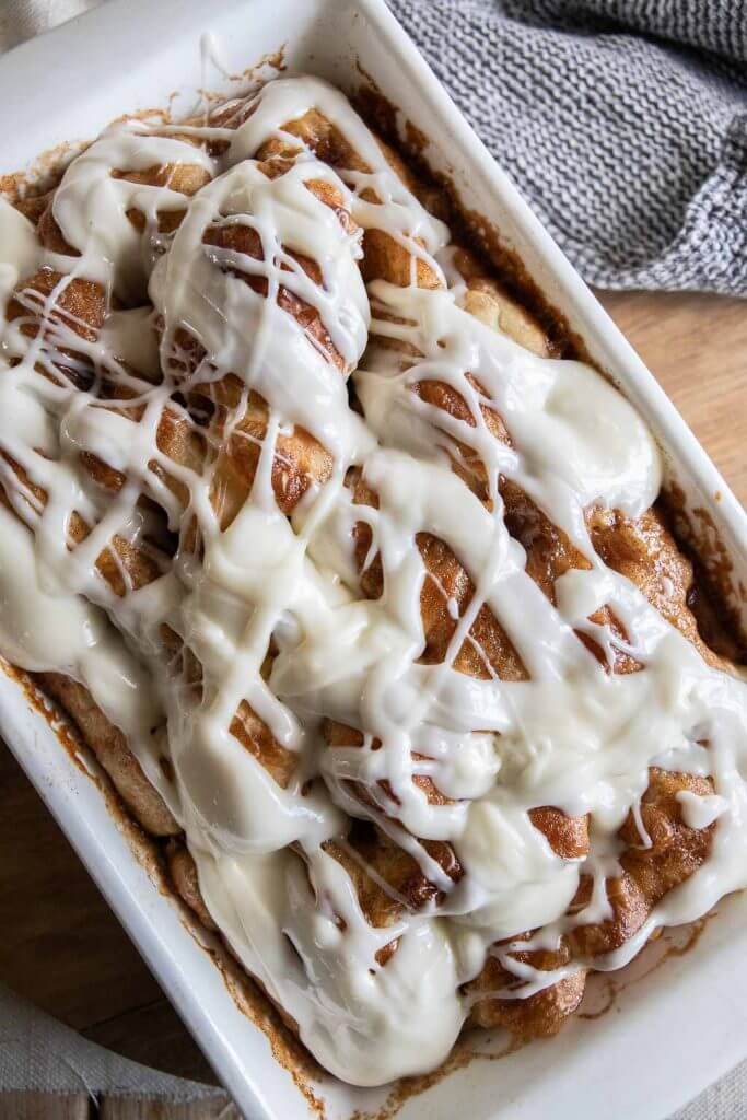 Make this amazing cinnamon sugar focaccia sourdough bread with cream cheese frosting. This is a great new take on cinnamon rolls.