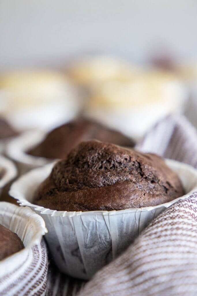 Make these easy sourdough discard chocolate muffins with chocolate chips! These are soft and tender with an amazing chocolate flavor! The hint of sourdough makes these even better! Use that sourdough discard on something delicious!
