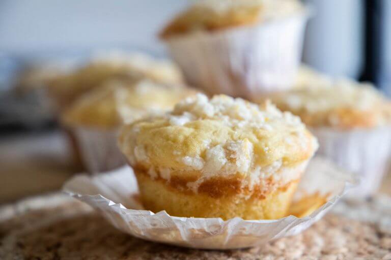Amazing Lemon Cheesecake Muffins with Lemon Streusel Topping