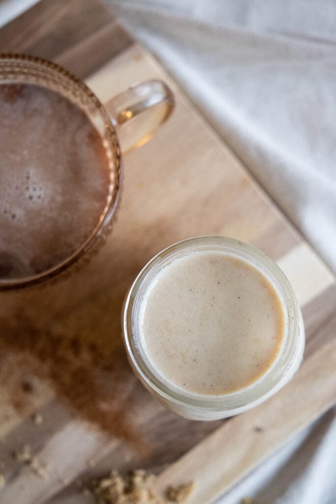 Make this easy homemade brown sugar coffee creamer to use in your favorite drink! It has simple ingredients and tastes amazing! 