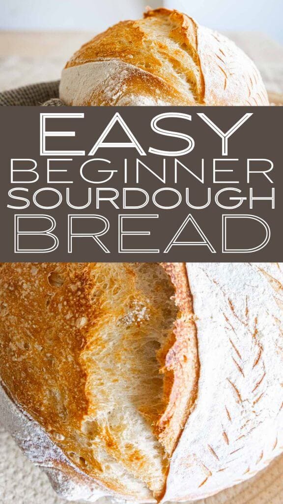 This is an easy sourdough bread recipe perfect for beginners. You  can use your dutch oven  to make it. There are step by step instructions to help you learn the entire process start to finish.