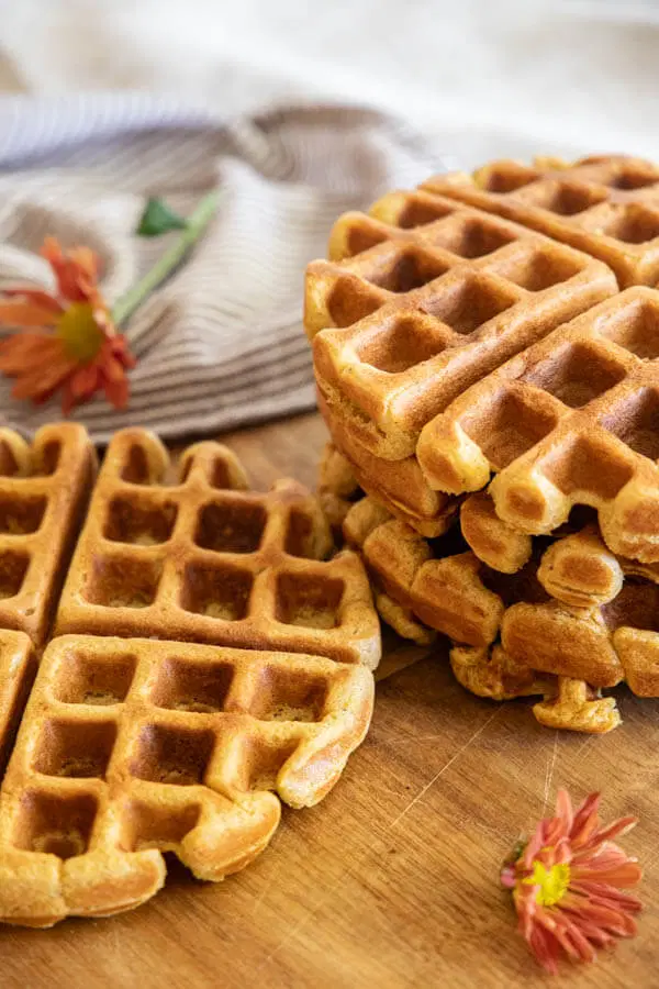 Spiced Sourdough Pumpkin Waffles