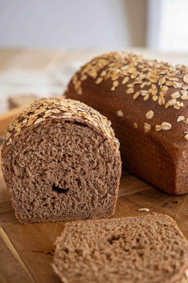 This sourdough molasses bread is soft and so flavorful. It reminds me of the brown pumpernickel bread from The Cheesecake Factory. 