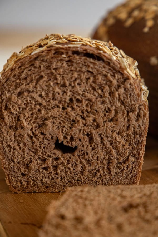 This sourdough molasses bread is soft and so flavorful. It reminds me of the brown pumpernickel bread from The Cheesecake Factory. 